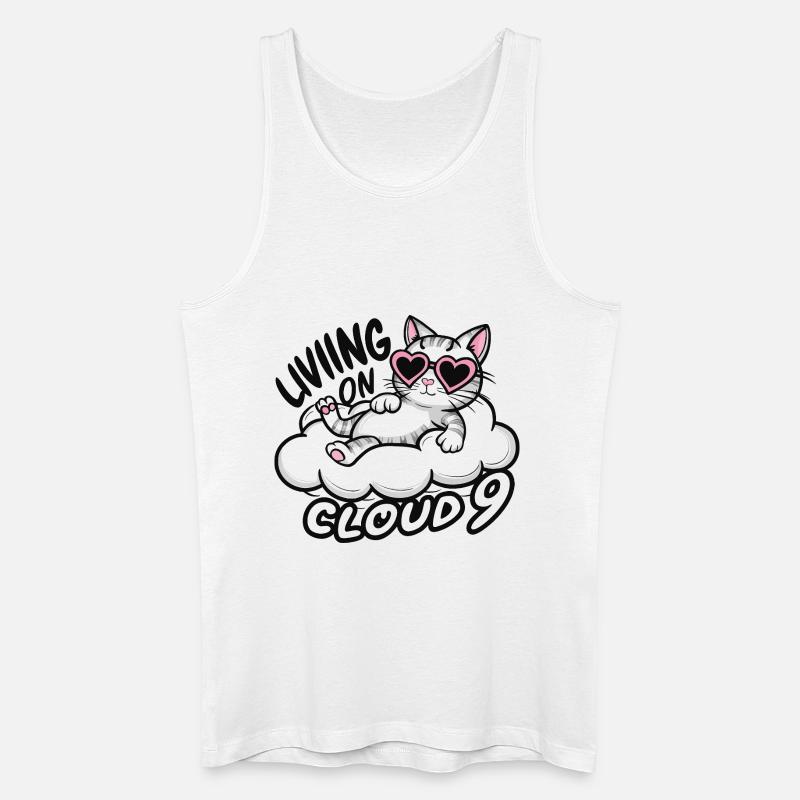 Katze Kätzchen auf Wolke 9 - Männer Bio Tank Top - Weiß