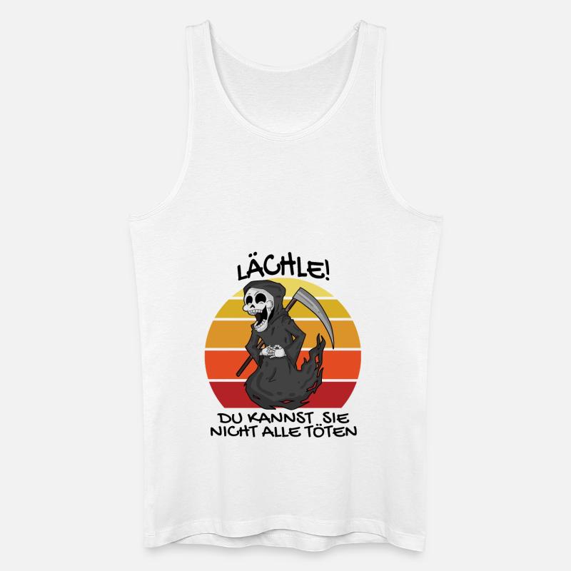 Sensenmann Retro Spruch lustig - Männer Bio Tank Top - Weiß