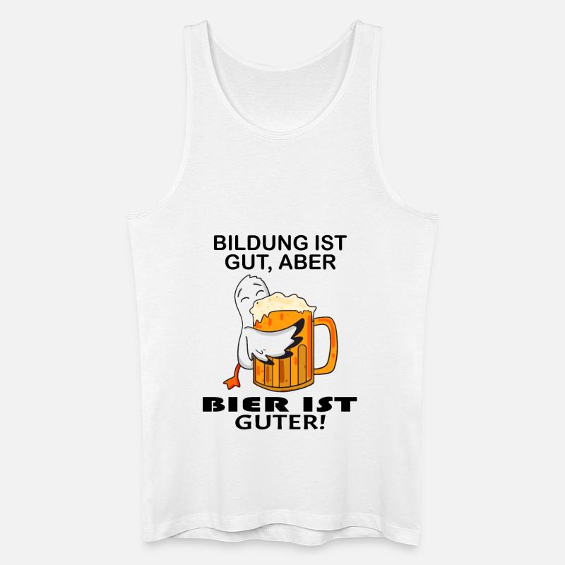 Bier Spruch lustig - Männer Bio Tank Top - Weiß