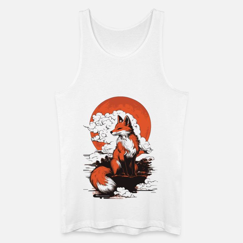 Fuchs Kitsune Japan - Männer Bio Tank Top - Weiß