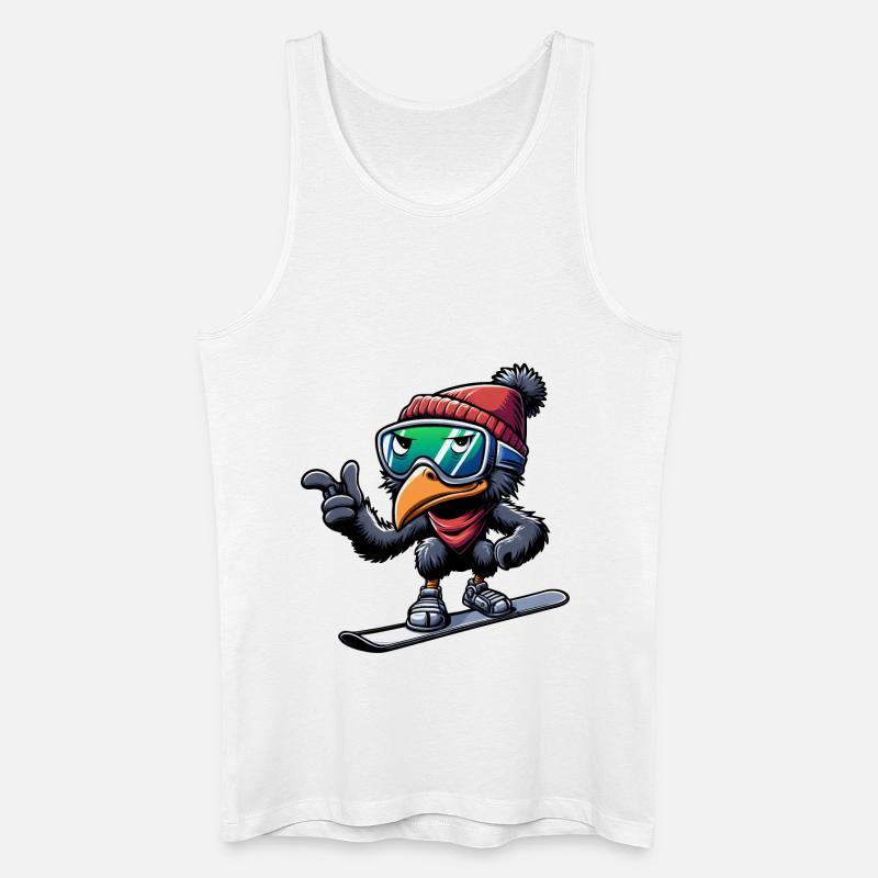 Emu Snowboarder Winterabenteuer - Männer Bio Tank Top - Weiß