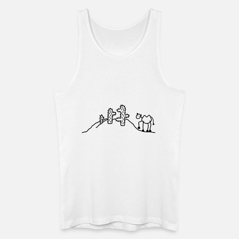 Kamel & Kaktus - Männer Bio Tank Top - Weiß
