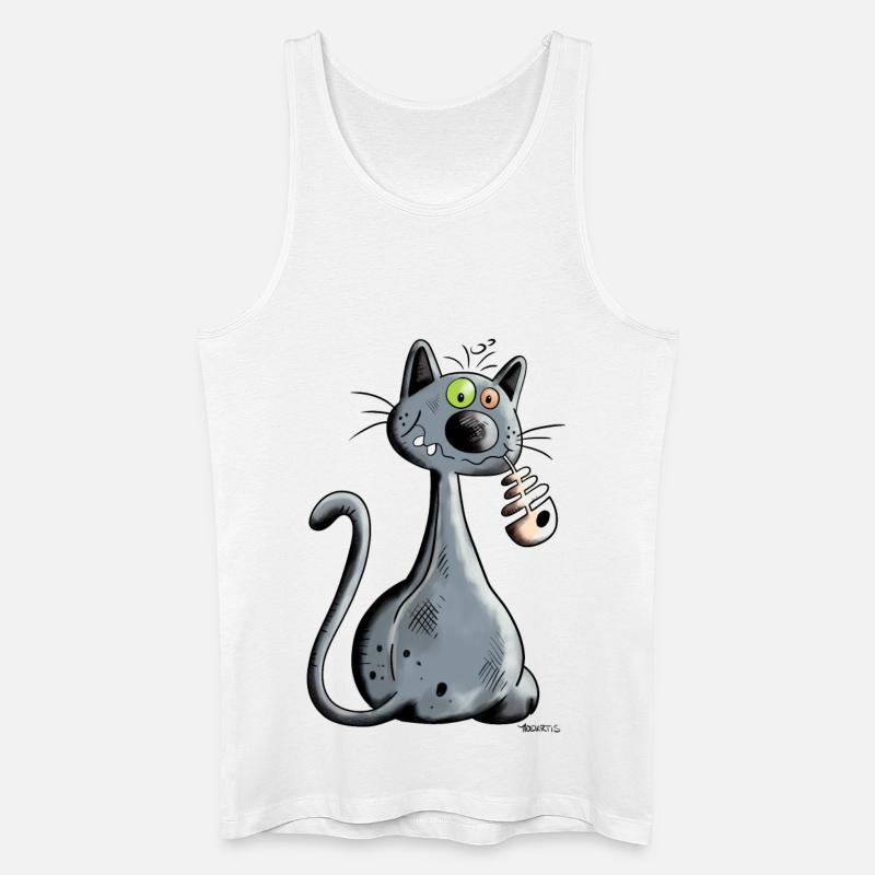 Schwarze Katze - Männer Bio Tank Top - Weiß