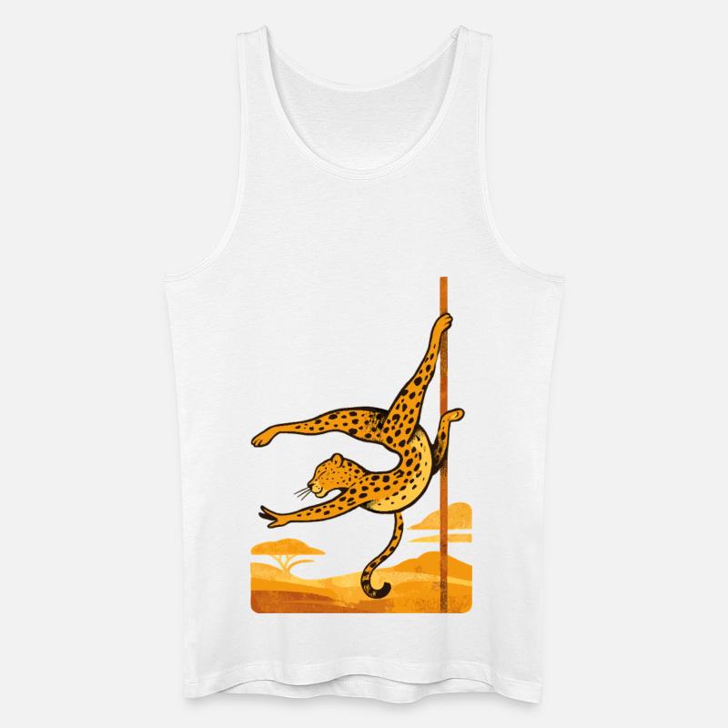 Pole Dance Leopardin Poledancerin Geschenk - Männer Bio Tank Top - Weiß