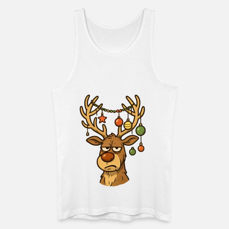 Weihnachts Hirsch mit Ornamenten - Männer Bio Tank Top - Weiß