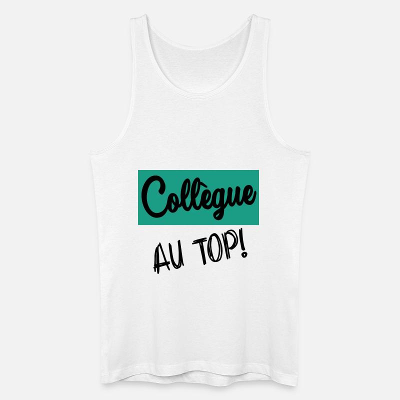 COLLEGUE. RETRAITE. RETRAITEE. RETRAITE. - Débardeur bio Homme - blanc