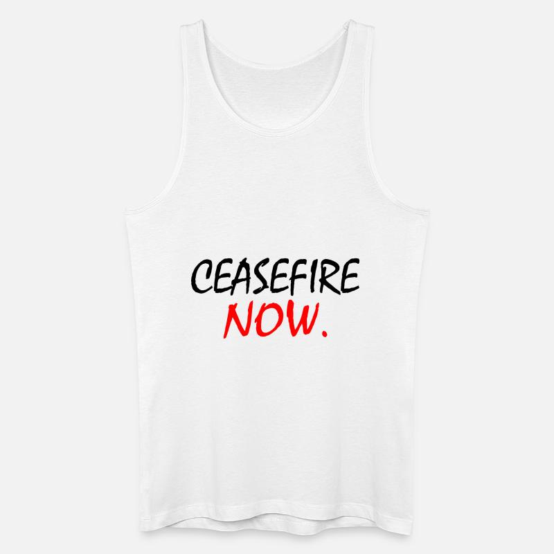 Ceasefire now - Männer Bio Tank Top - Weiß