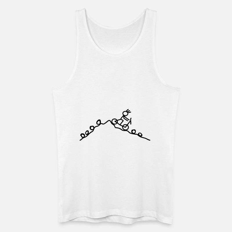Strichmännchen MTB Rad - Männer Bio Tank Top - Weiß