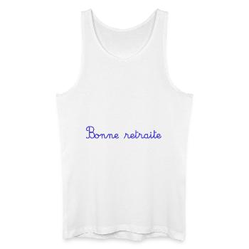 RETRAITE. BONNE RETRAITE. JOYEUSE RETRAITE. COEUR - Débardeur bio Homme - blanc - Devant