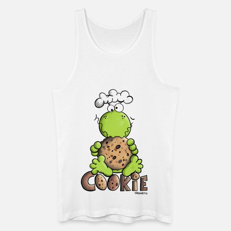 Frosch mit Cookie - Männer Bio Tank Top - Weiß