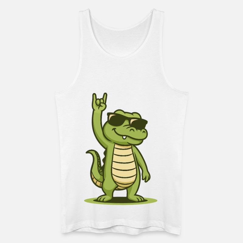 Rock’n’Roll Krokobaby - Männer Bio Tank Top - Weiß