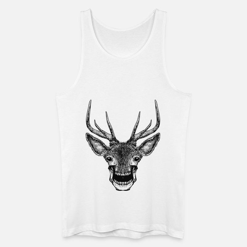 Deer Skull - Männer Bio Tank Top - Weiß