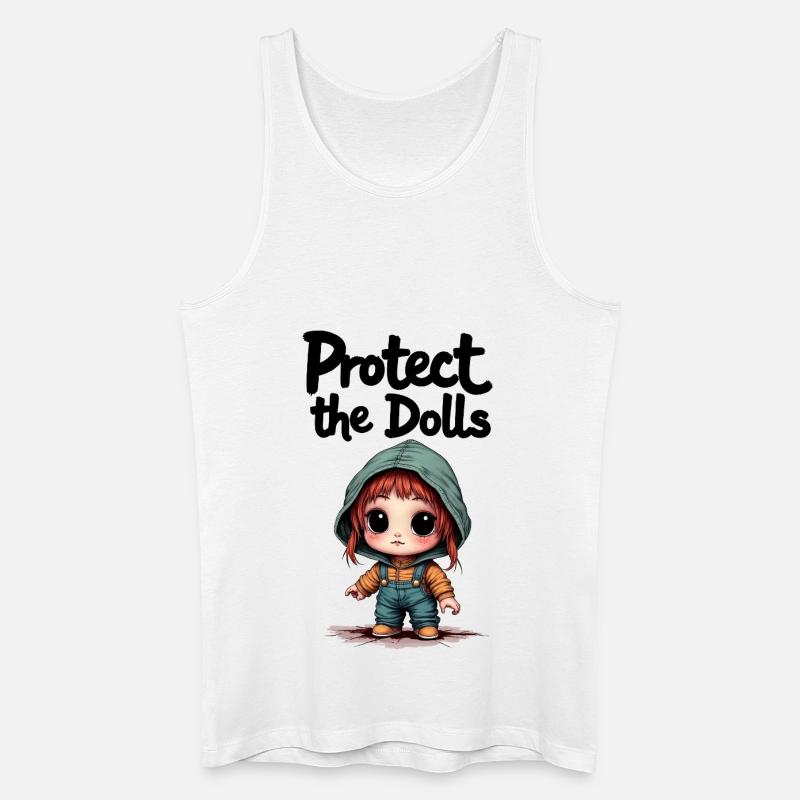 Protect the Dolls - Süße Botschaft - Männer Bio Tank Top - Weiß