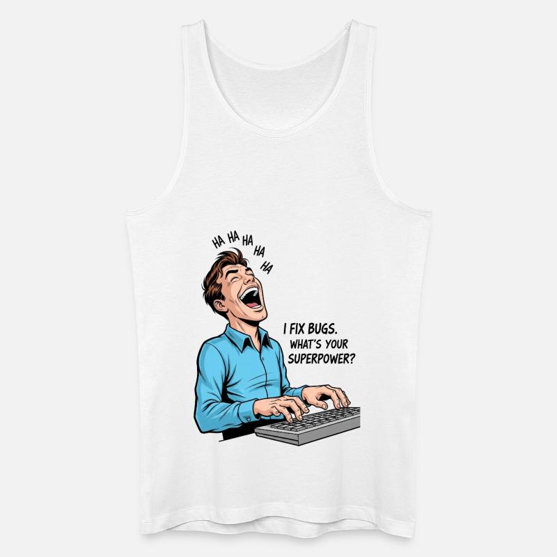 Bug-Fixer: Meine Superkraft als Programmierer! - Männer Bio Tank Top - Weiß
