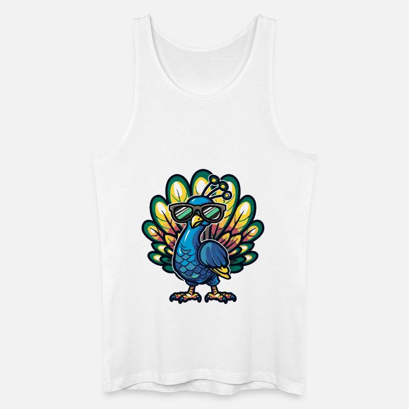 Pfau Vogel Cool Comic - Männer Bio Tank Top - Weiß
