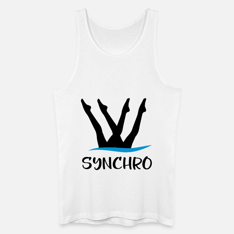 Synchronschwimmen - Männer Bio Tank Top - Weiß