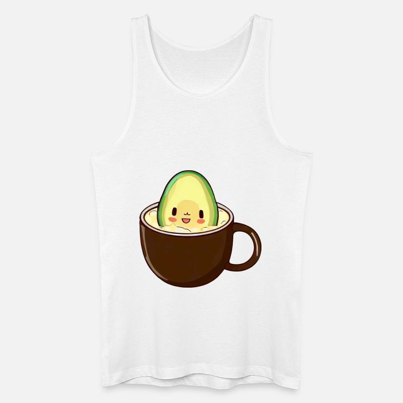 Avocado badet in Kaffee - Männer Bio Tank Top - Weiß