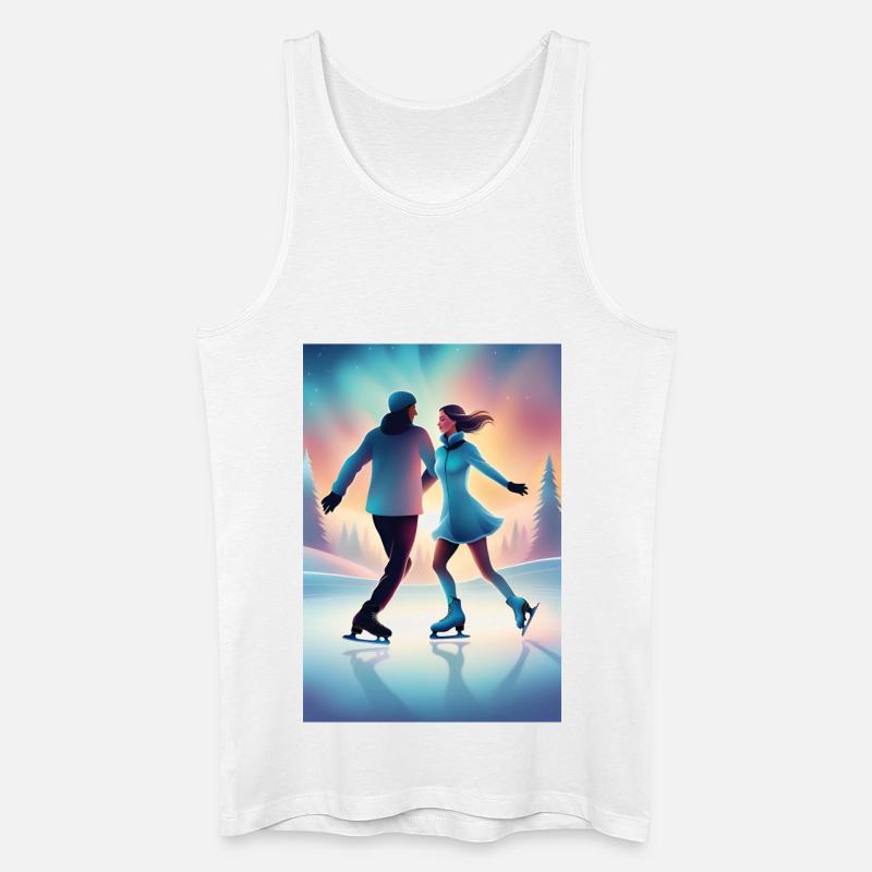 Süßes Eislaufpaar - Männer Bio Tank Top - Weiß