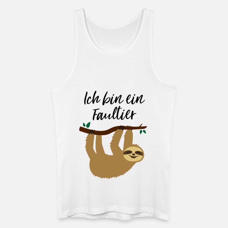 Ich bin ein Faultier - Männer Bio Tank Top - Weiß