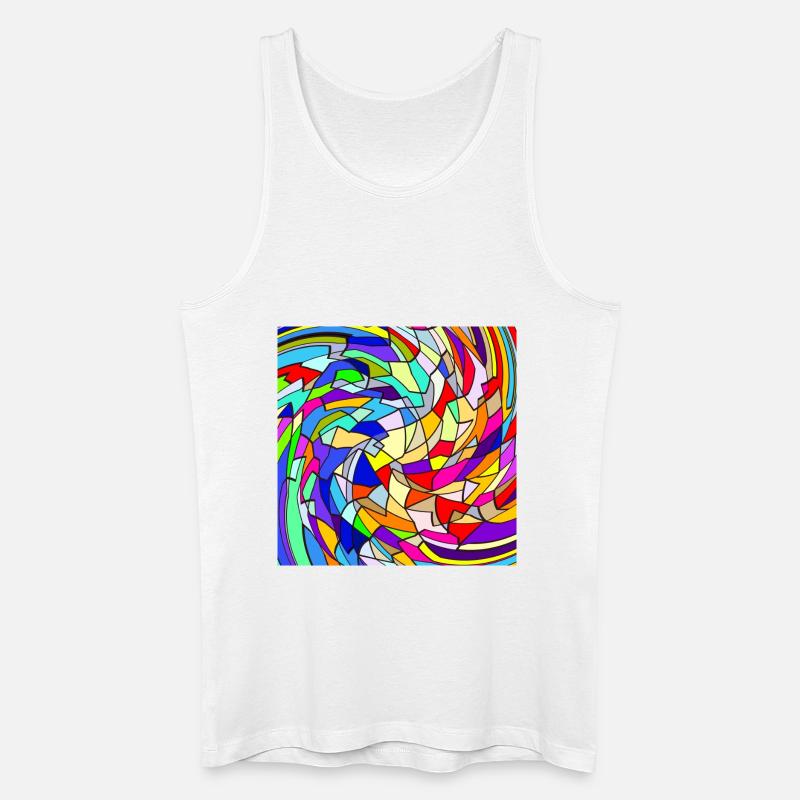 Rainbow Quirl - Männer Bio Tank Top - Weiß