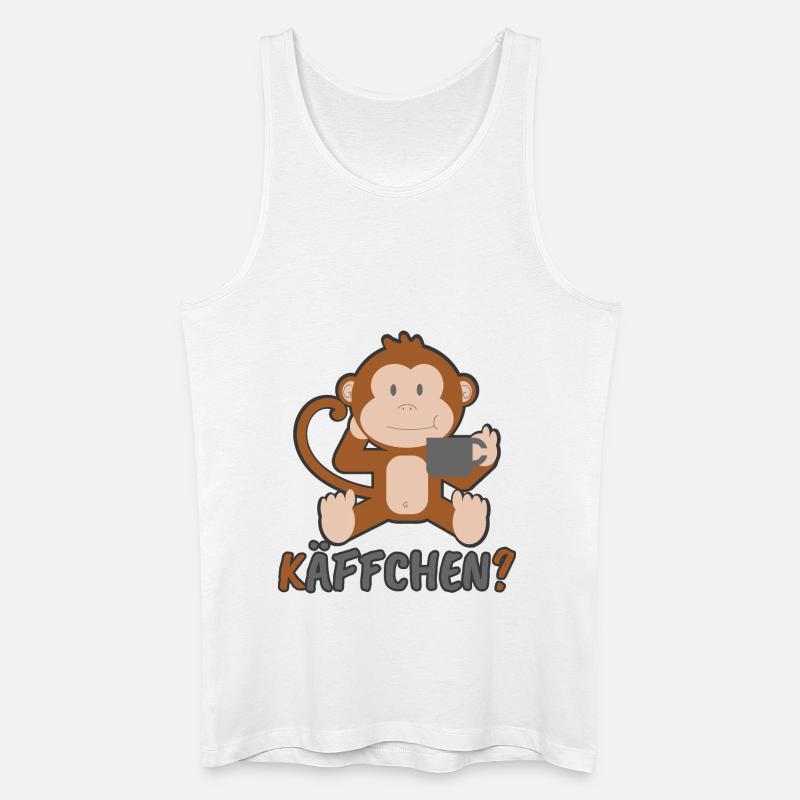 Käffchen Affe Geschenk - Männer Bio Tank Top - Weiß