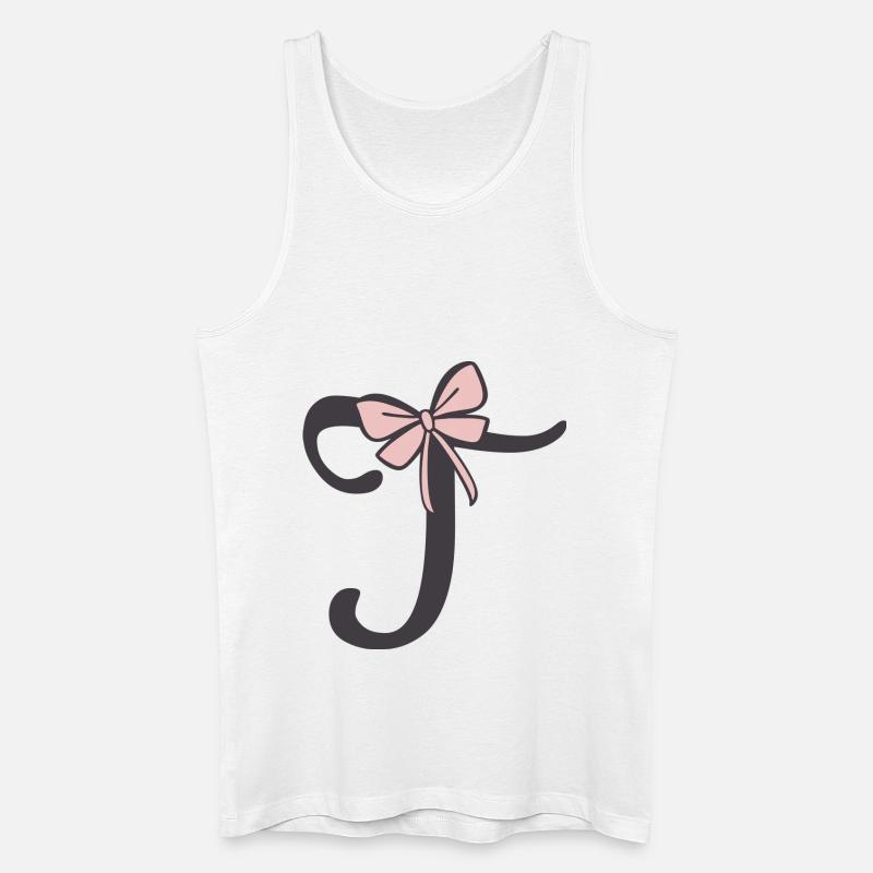 Anfangsbuchstabe T Schleifchen - Männer Bio Tank Top - Weiß