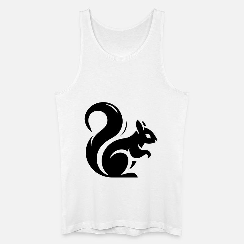 Minimalist Squirrel Silhouette - Men’s Organic Tank Top - white