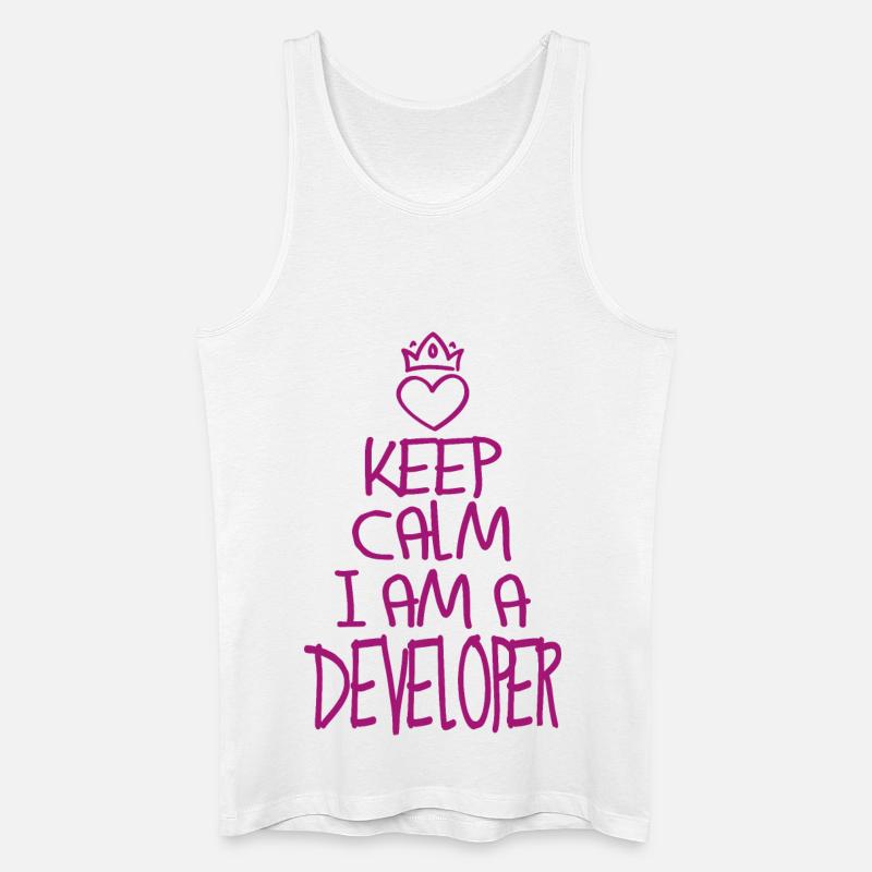 Keep Calm Softwareentwickler cool Geschenk - Männer Bio Tank Top - Weiß