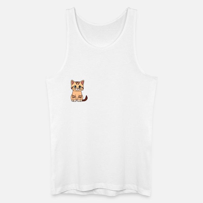 Cute Brown Cat - Männer Bio Tank Top - Weiß