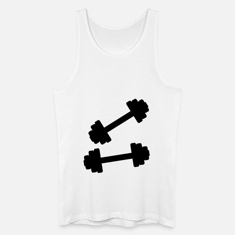 Hanteln - Männer Bio Tank Top - Weiß