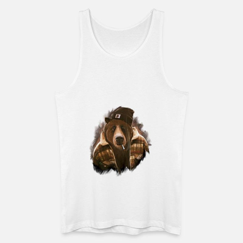 bear - Männer Bio Tank Top - Weiß