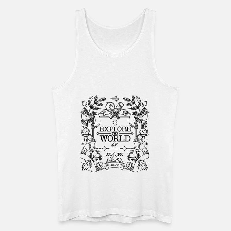 Explore The World - Männer Bio Tank Top - Weiß