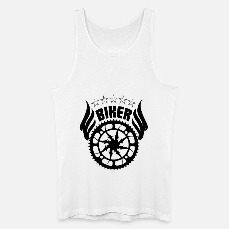 Biker Logo - Männer Bio Tank Top - Weiß