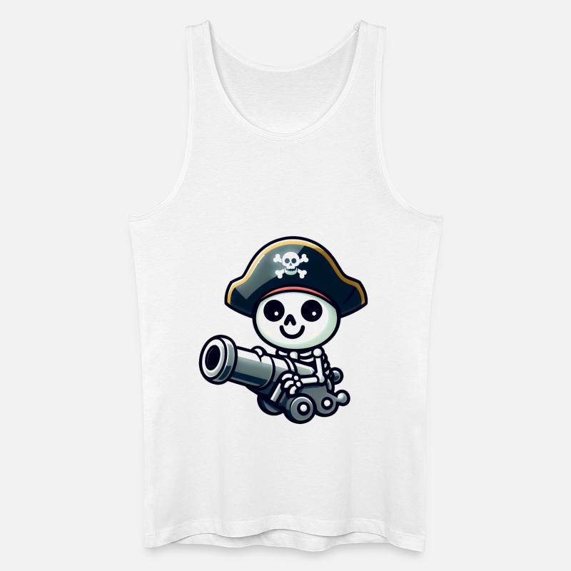 Piratenschädel - Skelett Schatz - Männer Bio Tank Top - Weiß
