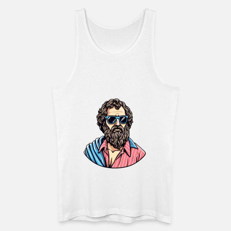 Lässiger cooler Philosophen-Look - Männer Bio Tank Top - Weiß