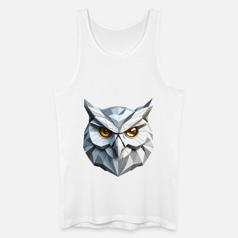Owl Mask - Low Poly Design - Männer Bio Tank Top - Weiß
