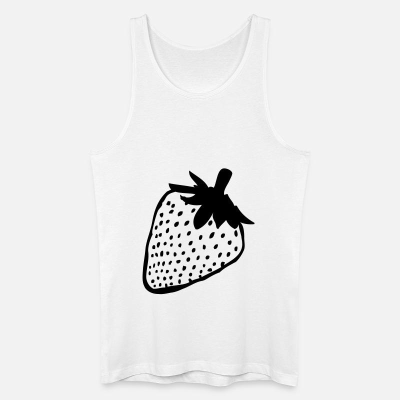 Erdbeere - Männer Bio Tank Top - Weiß