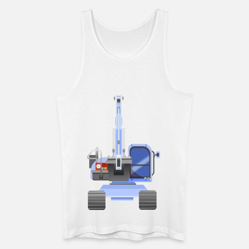 Blauer Bagger - Männer Bio Tank Top - Weiß