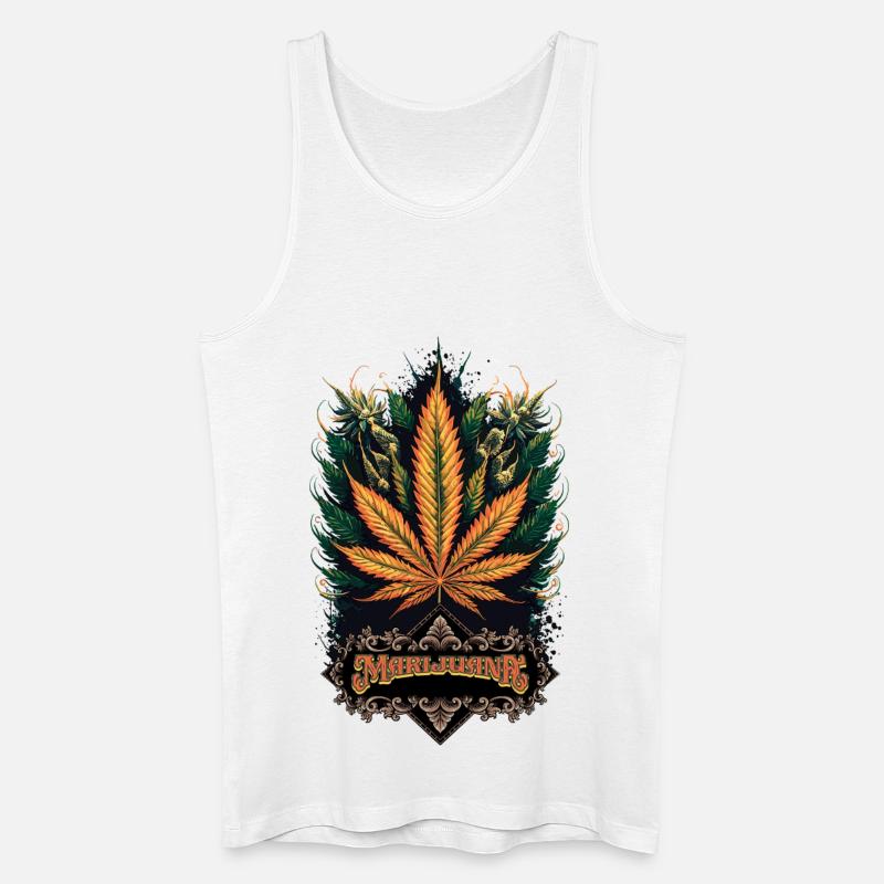 Marijuana - Männer Bio Tank Top - Weiß
