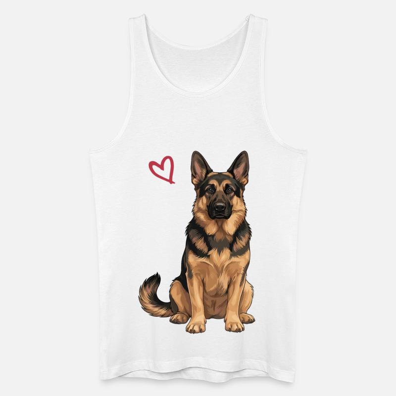 Deutscher Schäferhund, Schäferhund - Männer Bio Tank Top - Weiß