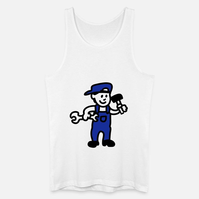 Handwerker - Männer Bio Tank Top - Weiß