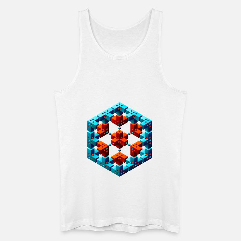 CUBE STAR 02 - Männer Bio Tank Top - Weiß
