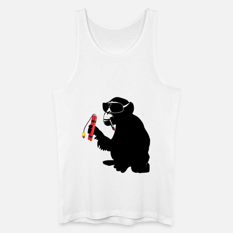 explosiv monkey - Männer Bio Tank Top - Weiß