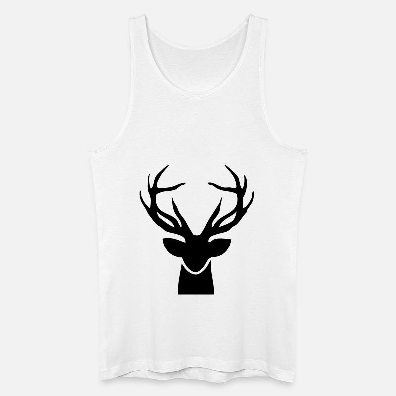 hirsch_kopf_t1 - Männer Bio Tank Top - Weiß