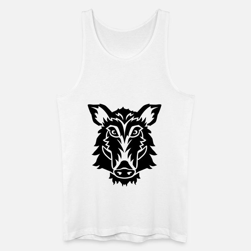 Wildschwein - Männer Bio Tank Top - Weiß