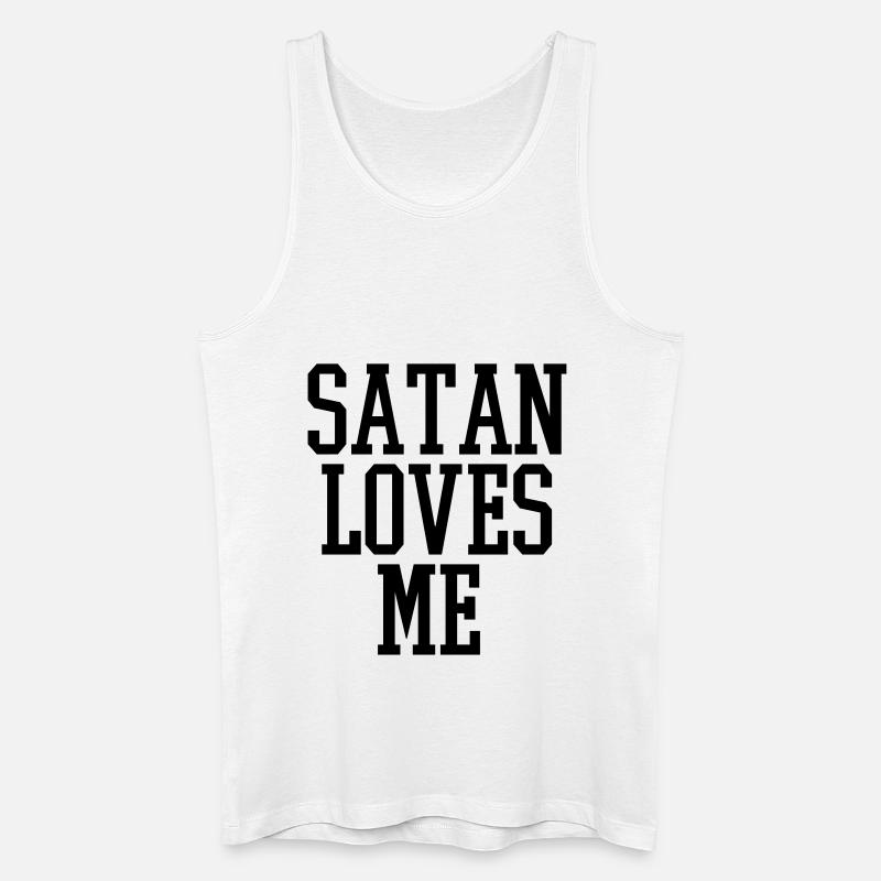 satan loves me - Männer Bio Tank Top - Weiß