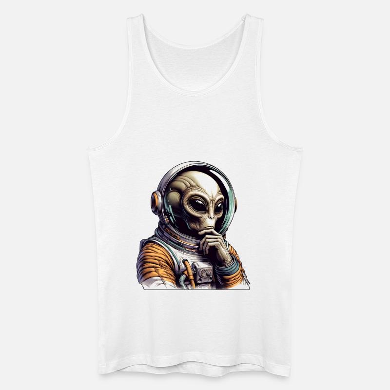 Aventure spatiale d’un cosmonaute extraterrestre - Débardeur bio Homme - blanc