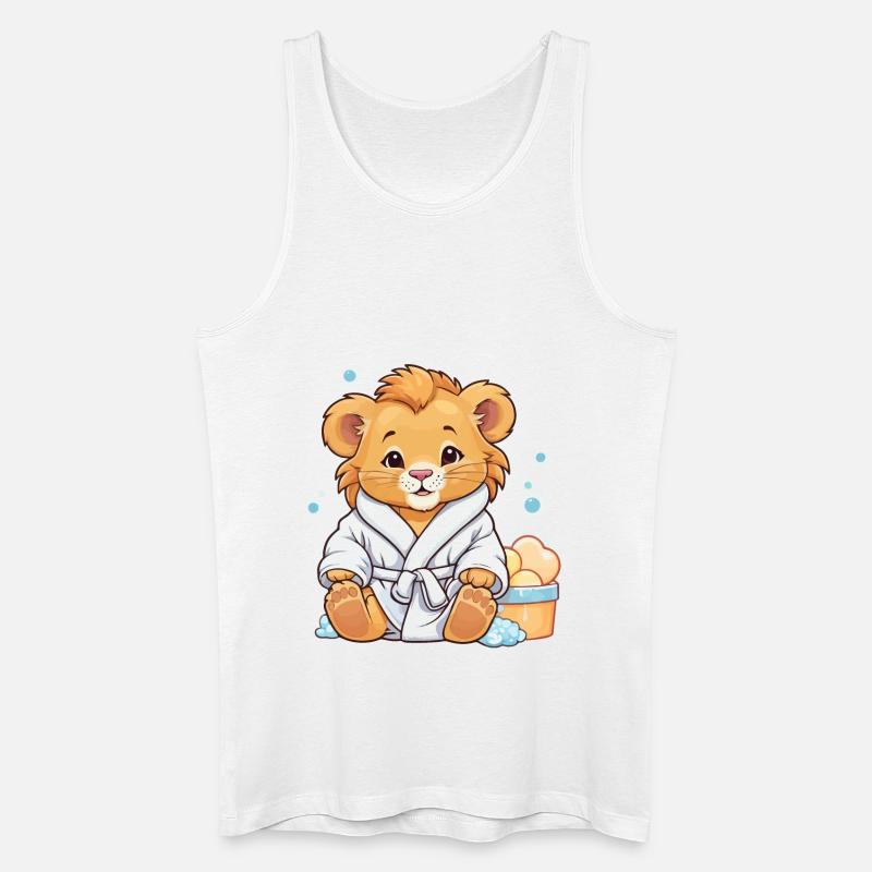 Babylöwe badet - Männer Bio Tank Top - Weiß