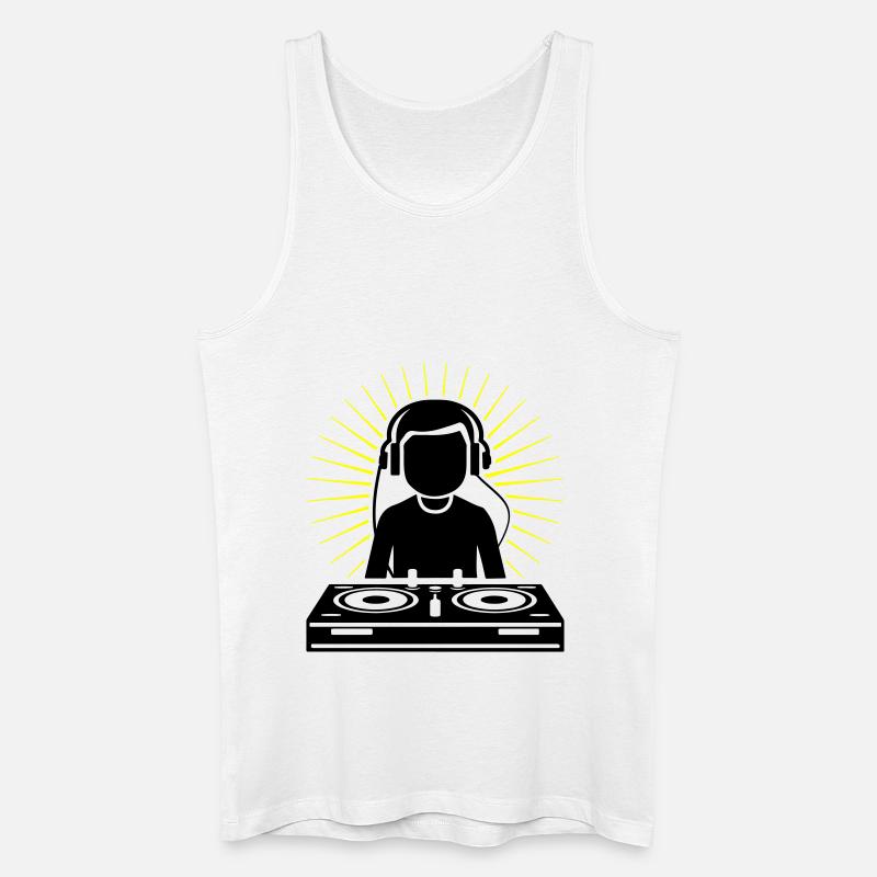 DJ Party Turntables - Männer Bio Tank Top - Weiß