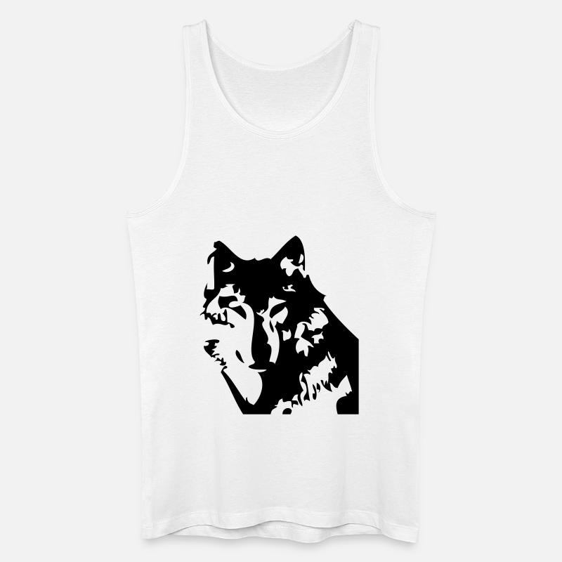 wolf - Männer Bio Tank Top - Weiß